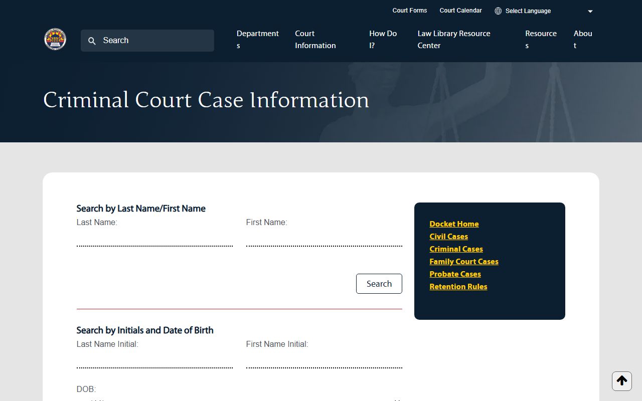 Maricopa County Criminal Case Search portal for felony record lookups